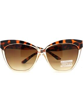 Tortoiseshell Cat Eye Sunglasses - Brown Gradient Lenses